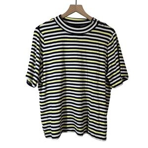 NWT Talbots Plus 2x Cotton Modal Striped T-Shirt Short Sleeve Casual Essential